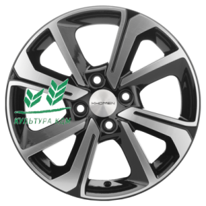 Диск Khomen Wheels KHW1501 (Rio/Solaris) Black-FP 6x15/4x100 ET46 D54,1